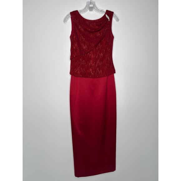 Vintage 80's-90's Patra Petite Red Sparkle Formal Evening Dress Made in USA 8 p - Picture 15 of 15